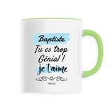 Mug - Baptiste, je t'aime - 6 Coloris - Cadeau Tendre - Cadeau Personnalisable - Cadeaux-Positifs.com -Unique-Blanc-