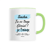 Mug - Sacha je t'aime - 6 Coloris - Cadeau Tendre & Original - Cadeau Personnalisable - Cadeaux-Positifs.com -Unique-Blanc-