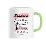 Mug - Sandrine je t'aime - 6 Coloris - Cadeau Tendre & Original - Cadeau Personnalisable - Cadeaux-Positifs.com -Unique-Blanc-