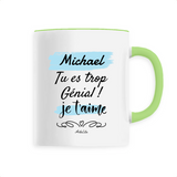Mug - Michael je t'aime - 6 Coloris - Cadeau Tendre & Original - Cadeau Personnalisable - Cadeaux-Positifs.com -Unique-Blanc-