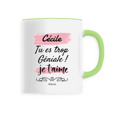 Mug - Cécile je t'aime - 6 Coloris - Cadeau Tendre & Original - Cadeau Personnalisable - Cadeaux-Positifs.com -Unique-Blanc-