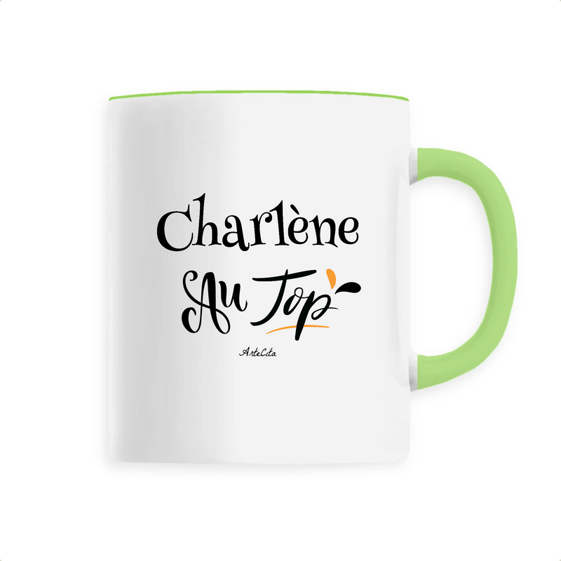 Cadeau anniversaire : Mug - Charlène au Top - 6 Coloris - Cadeau Original - Cadeau Personnalisable - Cadeaux-Positifs.com -Unique-Vert-