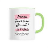 Mug - Nanou je t'aime - 6 Coloris - Cadeau Tendre & Original - Cadeau Personnalisable - Cadeaux-Positifs.com -Unique-Blanc-