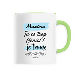Mug - Maxime je t'aime - 6 Coloris - Cadeau Tendre & Original - Cadeau Personnalisable - Cadeaux-Positifs.com -Unique-Blanc-
