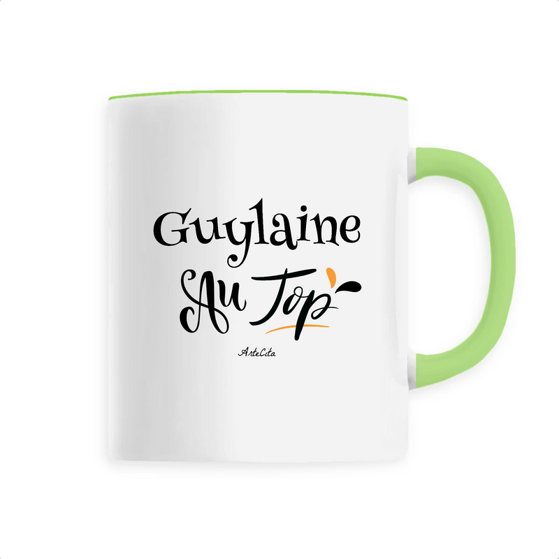 Cadeau anniversaire : Mug - Guylaine au Top - 6 Coloris - Cadeau Original - Cadeau Personnalisable - Cadeaux-Positifs.com -Unique-Vert-