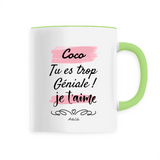Mug - Coco je t'aime - 6 Coloris - Cadeau Tendre & Original - Cadeau Personnalisable - Cadeaux-Positifs.com -Unique-Blanc-