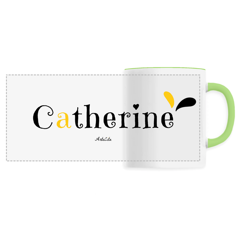 Cadeau anniversaire : Mug - Catherine - 6 Coloris - Cadeau Original - Cadeau Personnalisable - Cadeaux-Positifs.com -Unique-Vert-