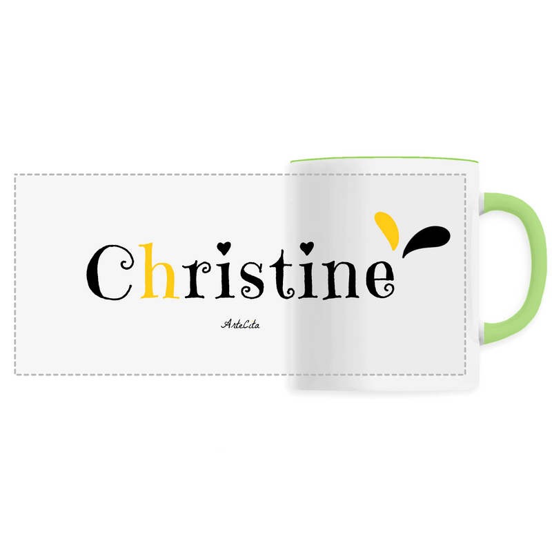 Cadeau anniversaire : Mug - Christine - 6 Coloris - Cadeau Original - Cadeau Personnalisable - Cadeaux-Positifs.com -Unique-Vert-