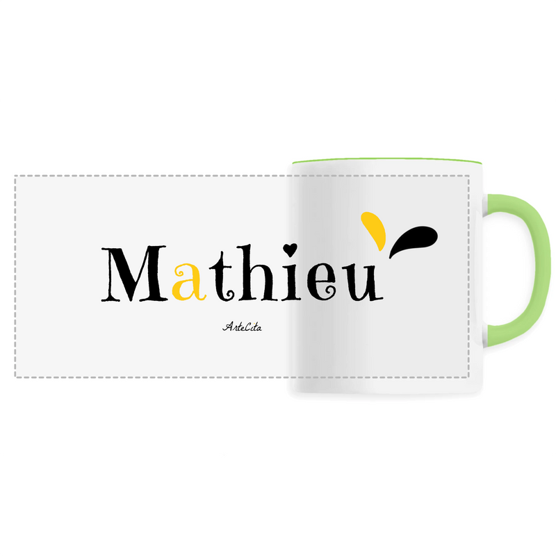 Cadeau anniversaire : Mug - Mathieu - 6 Coloris - Cadeau Original - Cadeau Personnalisable - Cadeaux-Positifs.com -Unique-Vert-