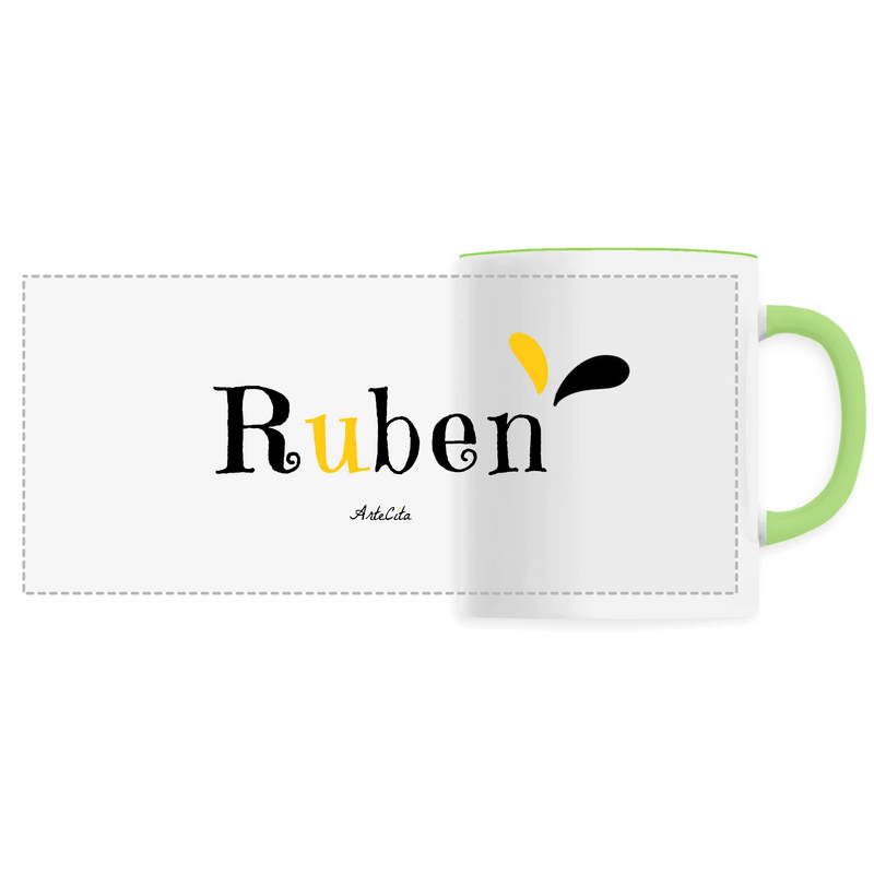 Cadeau anniversaire : Mug - Ruben - 6 Coloris - Cadeau original - Cadeau Personnalisable - Cadeaux-Positifs.com -Unique-Vert-