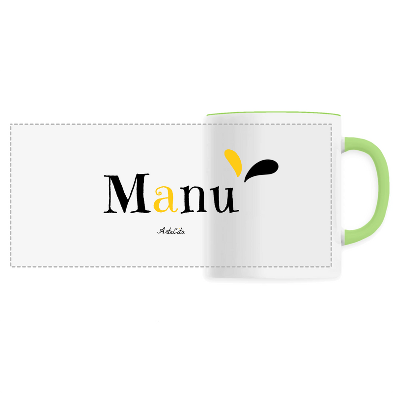 Cadeau anniversaire : Mug - Manu - 6 Coloris - Cadeau Original - Cadeau Personnalisable - Cadeaux-Positifs.com -Unique-Vert-