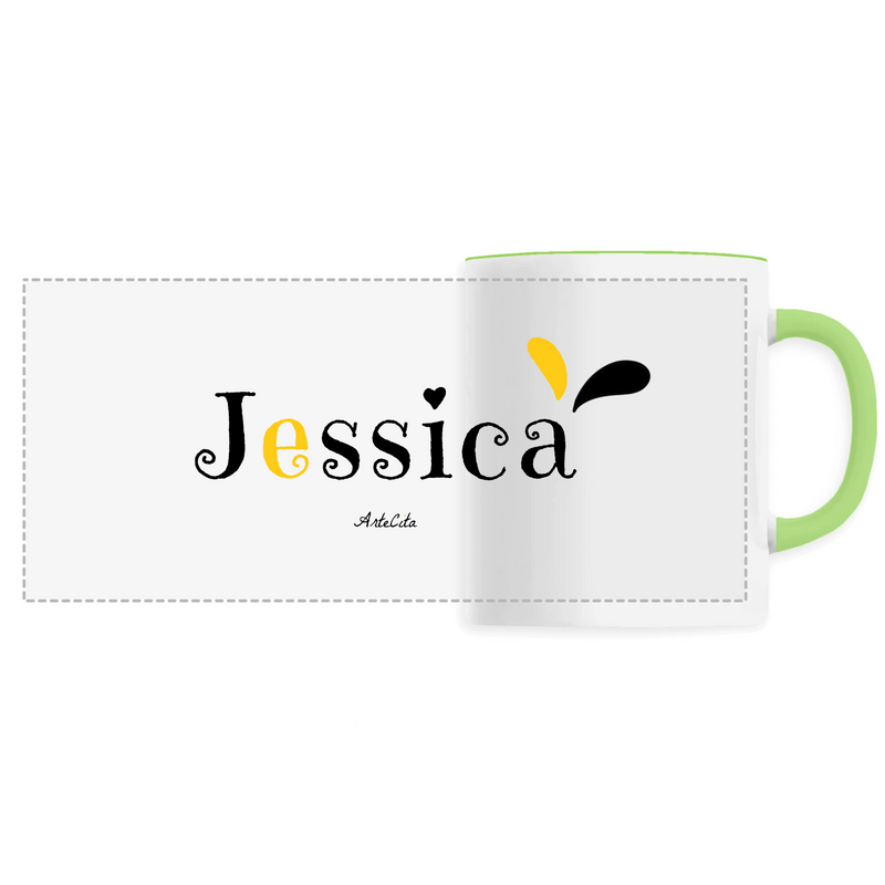 Cadeau anniversaire : Mug - Jessica - 6 Coloris - Cadeau Original - Cadeau Personnalisable - Cadeaux-Positifs.com -Unique-Vert-