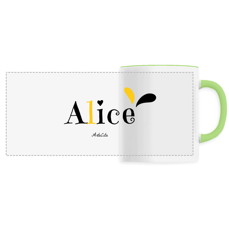 Cadeau anniversaire : Mug - Alice - 6 Coloris - Cadeau Original - Cadeau Personnalisable - Cadeaux-Positifs.com -Unique-Vert-