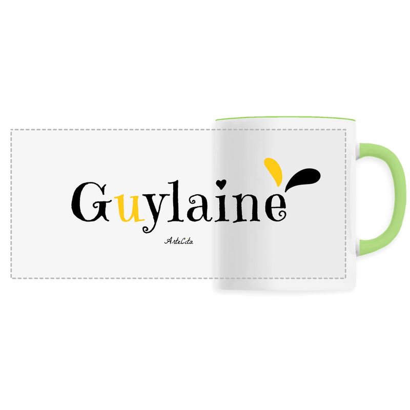 Cadeau anniversaire : Mug - Guylaine - 6 Coloris - Cadeau Original - Cadeau Personnalisable - Cadeaux-Positifs.com -Unique-Vert-