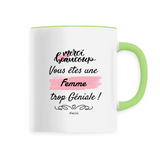 Mug - Merci, vous êtes une Femme trop Géniale - 6 Coloris - Cadeau Personnalisable - Cadeaux-Positifs.com -Unique-Blanc-