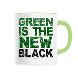 Mug - Green Is The New Black - 6 Coloris - Cadeau Engagé Ecolo - Cadeau Personnalisable - Cadeaux-Positifs.com -Unique-Blanc-