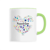 Mug - Sandrine (Coeur) - 6 Coloris - Cadeau Unique & Tendre - Cadeau Personnalisable - Cadeaux-Positifs.com -Unique-Blanc-