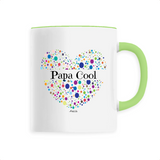Mug - Papa Cool (Coeur) - 6 Coloris - Cadeau Unique & Tendre - Cadeau Personnalisable - Cadeaux-Positifs.com -Unique-Blanc-