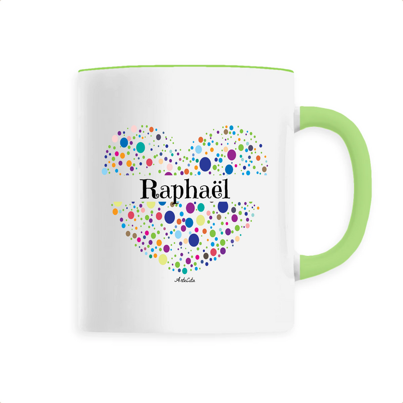Cadeau anniversaire : Mug - Raphaël (Coeur) - 6 Coloris - Cadeau Unique & Tendre - Cadeau Personnalisable - Cadeaux-Positifs.com -Unique-Vert-