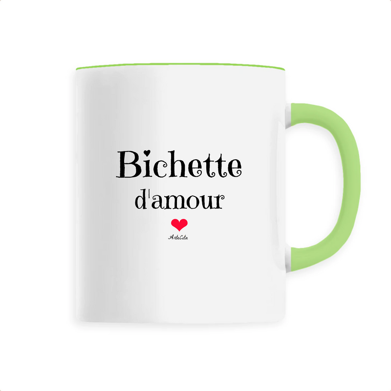 Cadeau anniversaire : Mug - Bichette d'amour - 6 Coloris - Cadeau Original - Cadeau Personnalisable - Cadeaux-Positifs.com -Unique-Vert-