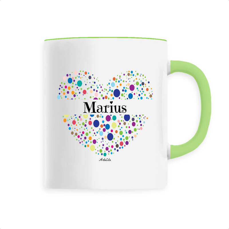 Cadeau anniversaire : Mug - Marius (Coeur) - 6 Coloris - Cadeau Unique & Tendre - Cadeau Personnalisable - Cadeaux-Positifs.com -Unique-Vert-