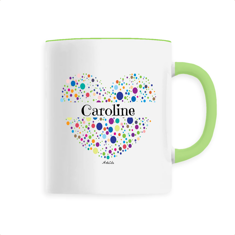 Cadeau anniversaire : Mug - Caroline (Coeur) - 6 Coloris - Cadeau Unique & Tendre - Cadeau Personnalisable - Cadeaux-Positifs.com -Unique-Vert-