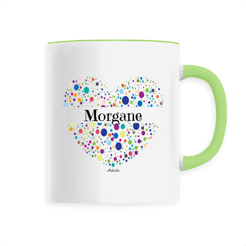 Cadeau anniversaire : Mug - Morgane (Coeur) - 6 Coloris - Cadeau Unique & Tendre - Cadeau Personnalisable - Cadeaux-Positifs.com -Unique-Vert-