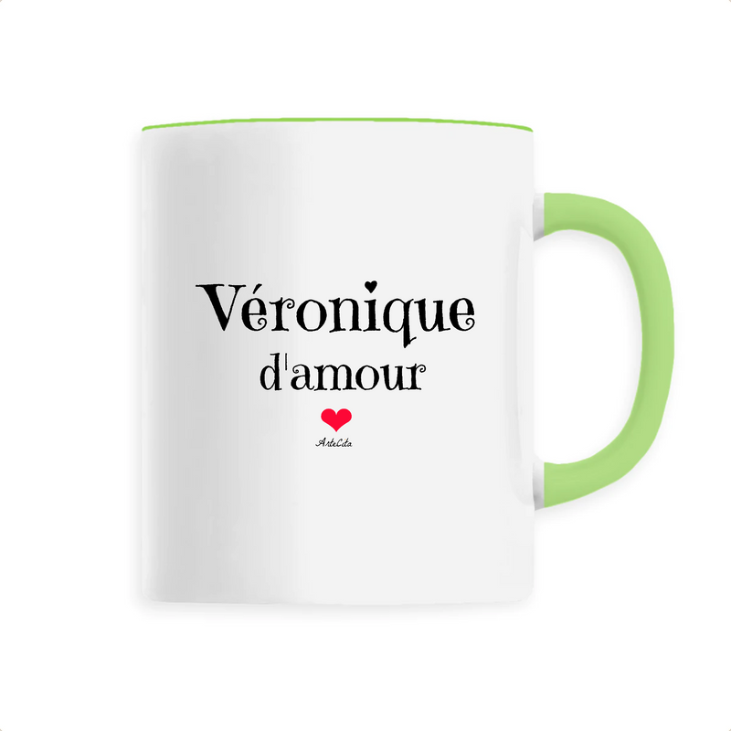 Cadeau anniversaire : Mug - Véronique d'amour - 6 Coloris - Cadeau Original & Tendre - Cadeau Personnalisable - Cadeaux-Positifs.com -Unique-Vert-