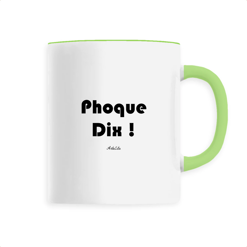 Cadeau anniversaire : Mug - Phoque Dix - 6 Coloris - Cadeau Drôle - Humour - Cadeau Personnalisable - Cadeaux-Positifs.com -Unique-Vert-