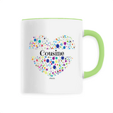 Mug - Cousine (Coeur) - 6 Coloris - Cadeau Unique & Tendre - Cadeau Personnalisable - Cadeaux-Positifs.com -Unique-Vert-