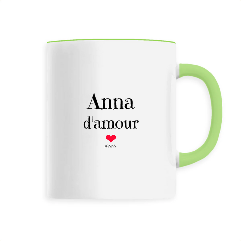 Cadeau anniversaire : Mug - Anna d'amour - 6 Coloris - Cadeau Original & Tendre - Cadeau Personnalisable - Cadeaux-Positifs.com -Unique-Vert-