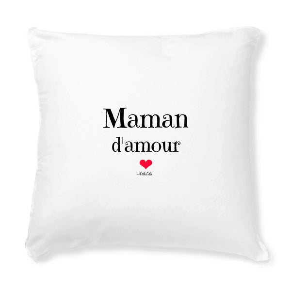 Coussin - Maman d'amour - Avec rembourrage - Cadeau Unique & Tendre - Cadeau Personnalisable - Cadeaux-Positifs.com -Unique-Blanc-