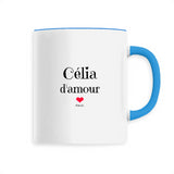 Mug - Célia d'amour - 6 Coloris - Cadeau Original & Tendre - Cadeau Personnalisable - Cadeaux-Positifs.com -Unique-Blanc-