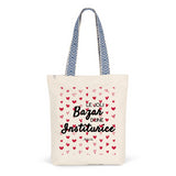 Tote Bag Premium - Le joli Bazar d'une Institutrice - 2 Coloris - Durable - Cadeau Personnalisable - Cadeaux-Positifs.com -Unique-Rouge-