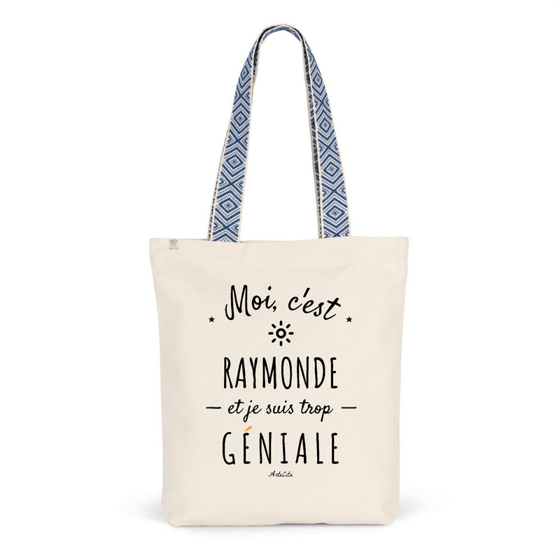 Cadeau anniversaire : Tote Bag Premium - Raymonde est trop Géniale - 2 Coloris - Durable - Cadeau Personnalisable - Cadeaux-Positifs.com -Unique-Bleu-