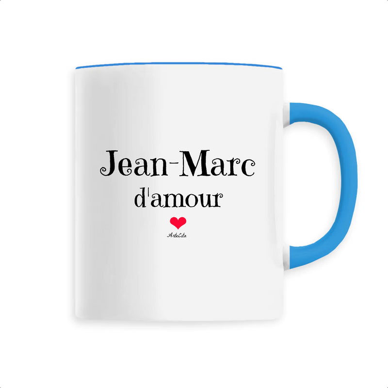 Cadeau anniversaire : Mug - Jean-Marc d'amour - 6 Coloris - Cadeau Original & Tendre - Cadeau Personnalisable - Cadeaux-Positifs.com -Unique-Bleu-