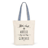 Tote Bag Premium - Adélie est trop Géniale - 2 Coloris - Durable - Cadeau Personnalisable - Cadeaux-Positifs.com -Unique-Bleu-
