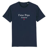 T-Shirt - Futur Papa d'amour - Coton Bio - 6 Coloris - Cadeau Original - Cadeau Personnalisable - Cadeaux-Positifs.com -XS-Marine-