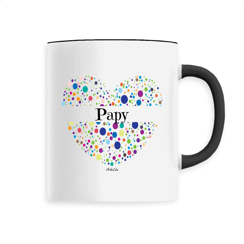 Cadeau anniversaire : Mug - Papy (Coeur) - 6 Coloris - Cadeau Unique & Tendre - Cadeau Personnalisable - Cadeaux-Positifs.com -Unique-Noir-