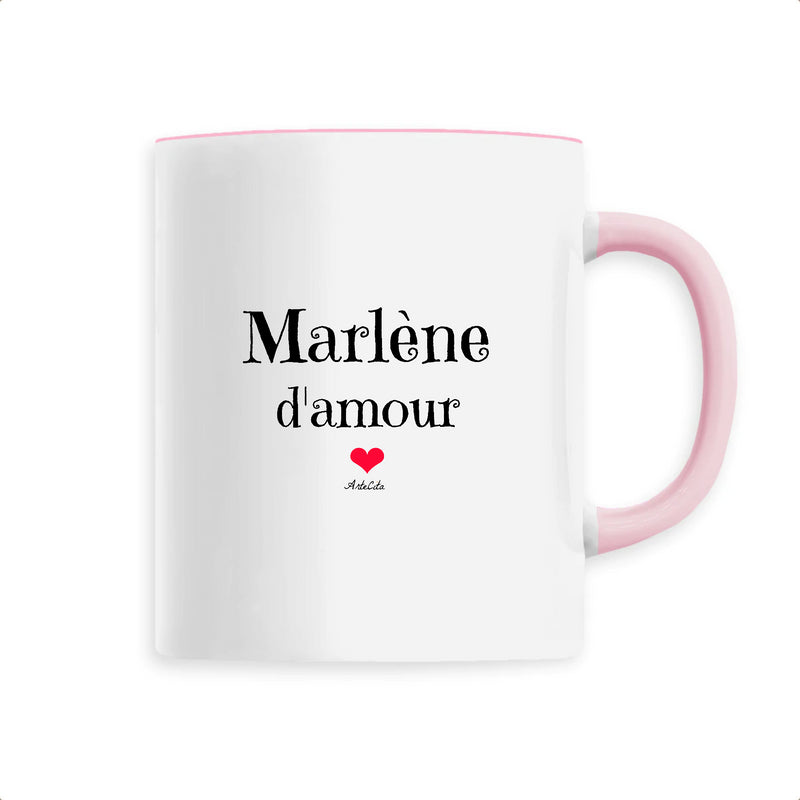 Cadeau anniversaire : Mug - Marlène d'amour - 6 Coloris - Cadeau Original & Tendre - Cadeau Personnalisable - Cadeaux-Positifs.com -Unique-Rose-