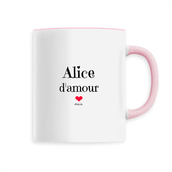 Mug - Alice d'amour - 6 Coloris - Cadeau Original & Tendre - Cadeau Personnalisable - Cadeaux-Positifs.com -Unique-Rose-
