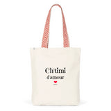 Tote Bag Premium - Ch'timi d'amour - 2 Coloris - Cadeau Durable - Cadeau Personnalisable - Cadeaux-Positifs.com -Unique-Rouge-