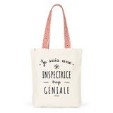 Tote Bag Premium - Inspectrice trop Géniale - 2 Coloris - Durable - Cadeau Personnalisable - Cadeaux-Positifs.com -Unique-Bleu-