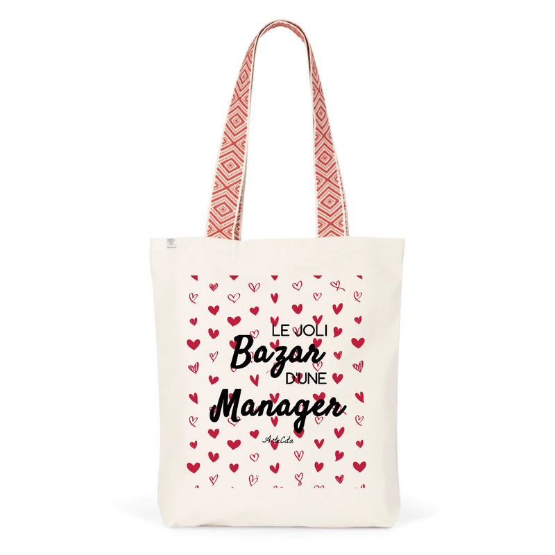 Cadeau anniversaire : Tote Bag Premium - Le joli Bazar d'une Manager - 2 Coloris - Durable - Cadeau Personnalisable - Cadeaux-Positifs.com -Unique-Rouge-