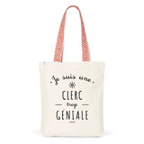 Tote Bag Premium - Clerc trop Géniale - 2 Coloris - Cadeau Durable - Cadeau Personnalisable - Cadeaux-Positifs.com -Unique-Bleu-