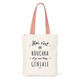 Tote Bag Premium - Bouchra est trop Géniale - 2 Coloris - Durable - Cadeau Personnalisable - Cadeaux-Positifs.com -Unique-Bleu-