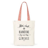 Tote Bag Premium - Blandine est trop Géniale - 2 Coloris - Durable - Cadeau Personnalisable - Cadeaux-Positifs.com -Unique-Bleu-