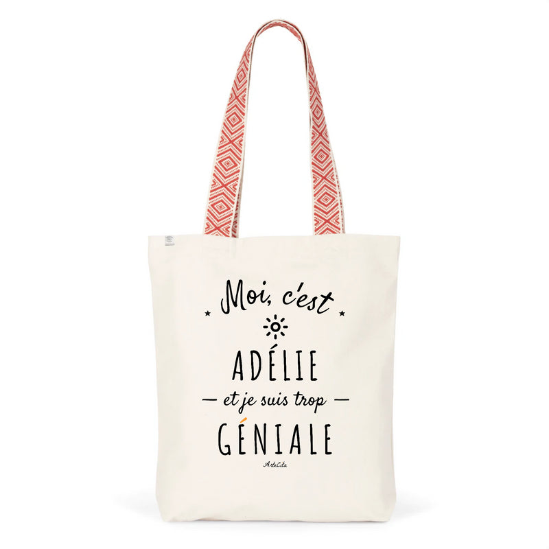 Cadeau anniversaire : Tote Bag Premium - Adélie est trop Géniale - 2 Coloris - Durable - Cadeau Personnalisable - Cadeaux-Positifs.com -Unique-Rouge-