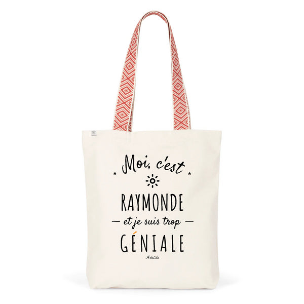 Tote Bag Premium - Raymonde est trop Géniale - 2 Coloris - Durable - Cadeau Personnalisable - Cadeaux-Positifs.com -Unique-Rouge-