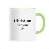 Mug - Christine d'amour - 6 Coloris - Cadeau Original & Tendre - Cadeau Personnalisable - Cadeaux-Positifs.com -Unique-Vert-